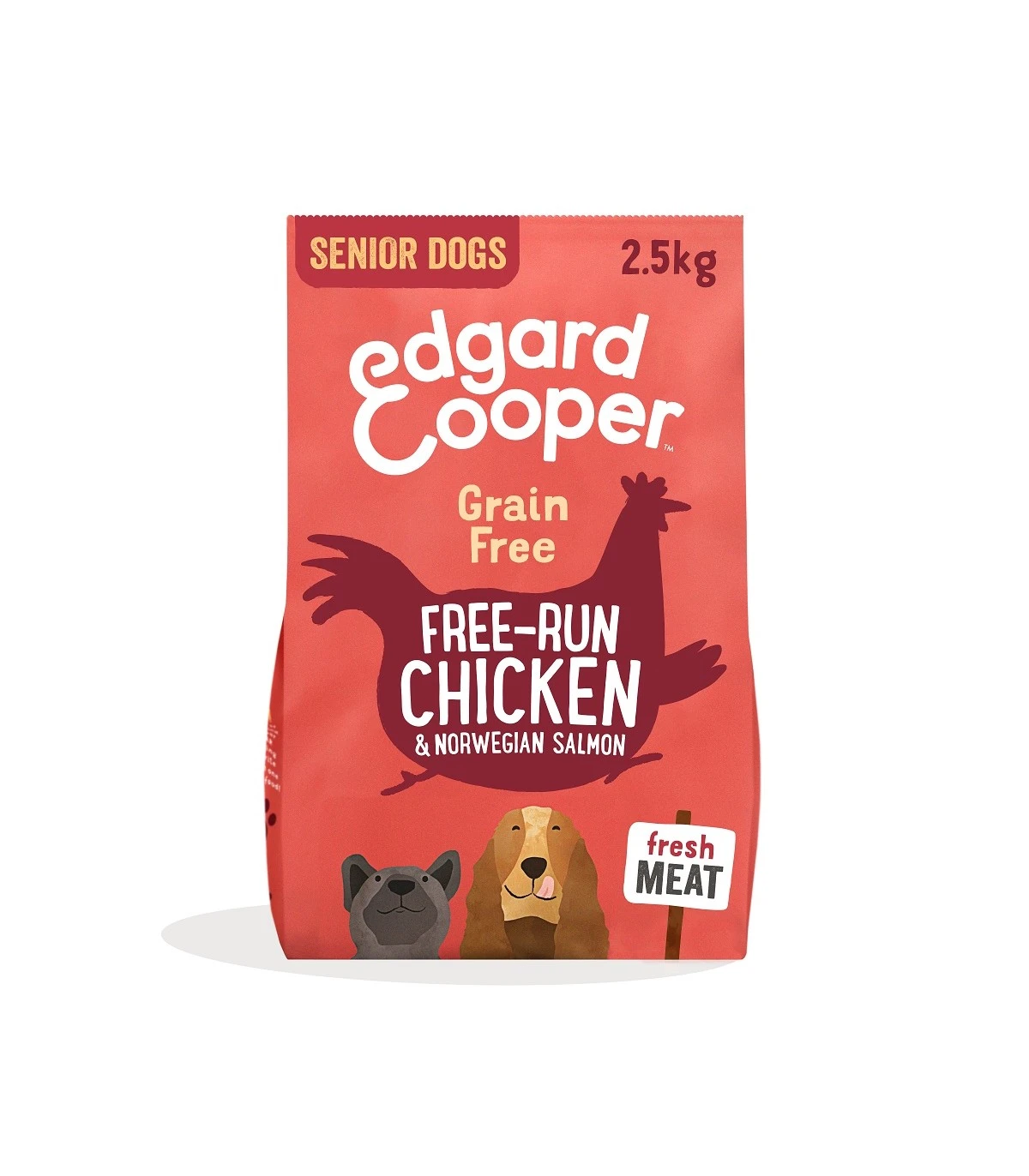 Edgard & Cooper Senior Carne Fresca Di Pollo Allevato A Terra E Salmone Norvegese Senza Cereali 2,5 Kg