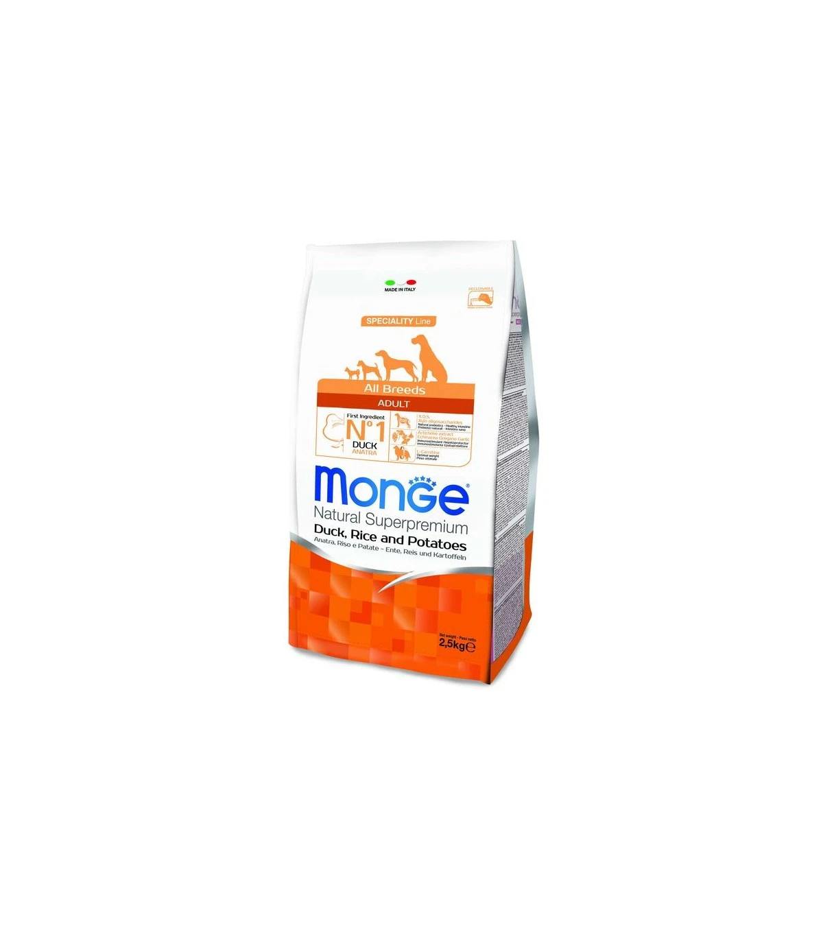 Monge Cane Adult All Breeds Anatra Riso E Patate 2,5 Kg