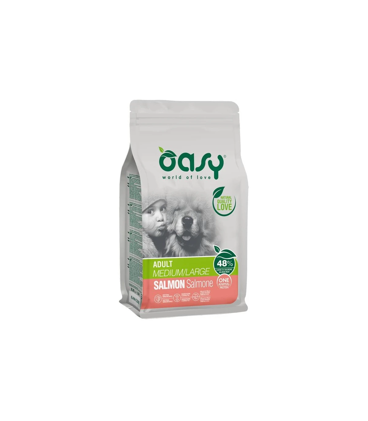 Oasy Cane Adult One Protein Medium Large Salmone 12 Kg